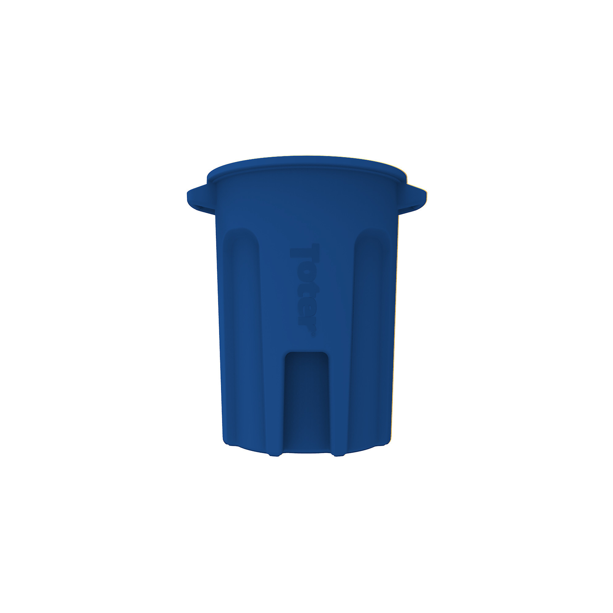 TOTER, 44 Gallon Round Trash Can with Lift Handle - Blue, Capacity 44 Gal, Color Family Blue, Material Molded Plastic, Model# RND44-B